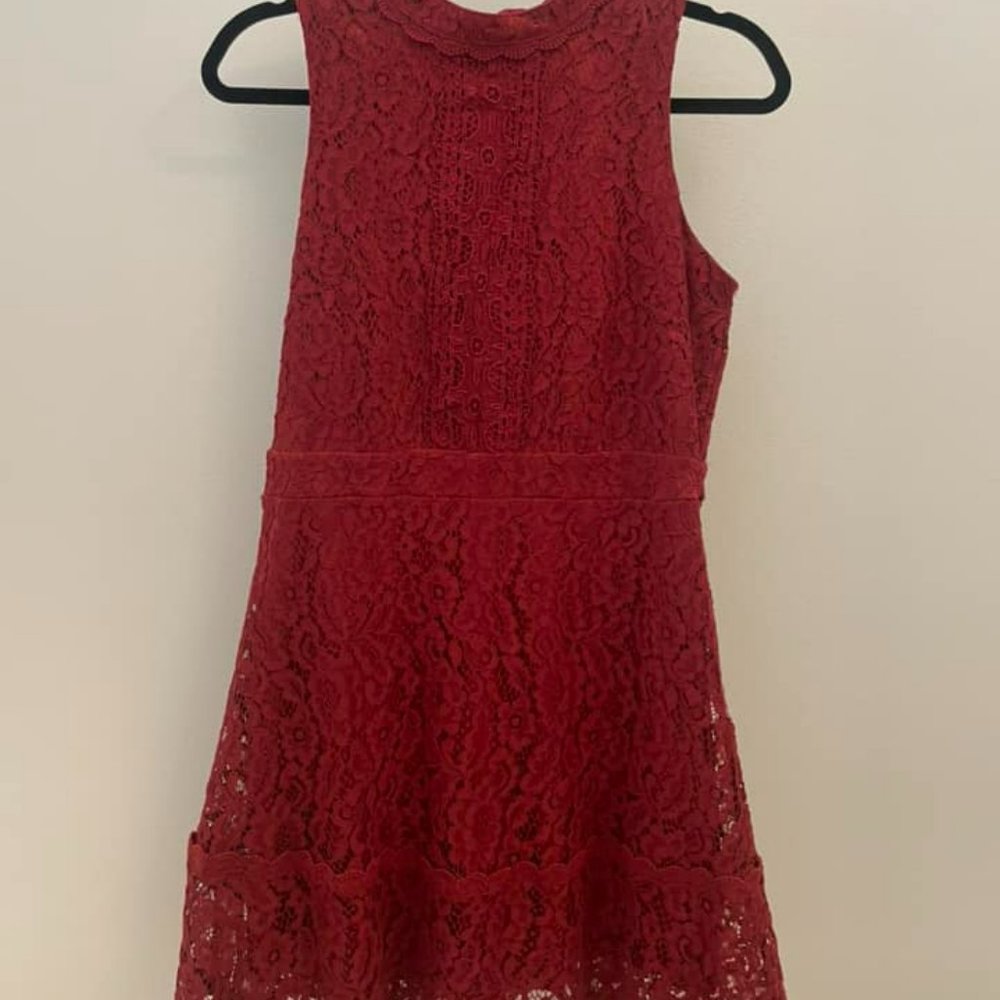 Red Blu Pepper Lace Dress